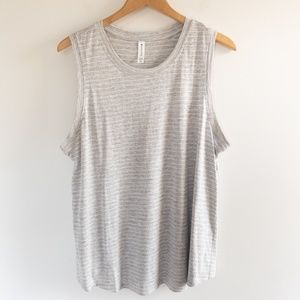 Athleta Gray Striped Tank Top